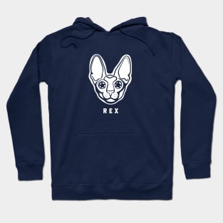 Cornish Rex cute face.Flat design For cat moms and dads Hoodie